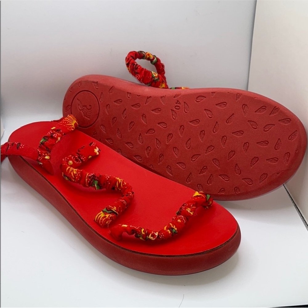 Ancient Greek Red Women's Sandals - Picture 2 of 3